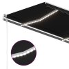 vidaXL Ručně zatahovací markýza s LED světlem 3 x 2,5 m antracitová