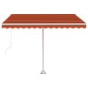 vidaXL Ručně zatahovací markýza s LED světlem 300x250 cm oranžovohnědá
