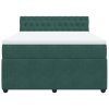 vidaXL Box spring postel s matrací tmavě zelená 140x190 cm samet