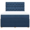 vidaXL Box spring postel s matrací modrá 140x190 cm textil