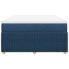 vidaXL Box spring postel s matrací modrá 140x190 cm textil