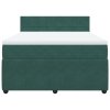vidaXL Box spring postel s matrací tmavě zelená 140x190 cm samet