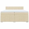 vidaXL Box spring postel s matrací krémová 200x200 cm textil