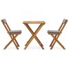 vidaXL 3dílný skládací bistro set s poduškami masivní akáciové dřevo