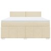 vidaXL Box spring postel s matrací krémová 180x200 cm textil