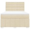 vidaXL Box spring postel s matrací krémová 160x200 cm textil