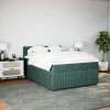 vidaXL Box spring postel s matrací tmavě zelená 140x190 cm samet