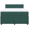 vidaXL Box spring postel s matrací tmavě zelená 140x190 cm samet