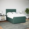 vidaXL Box spring postel s matrací tmavě zelená 140x190 cm samet