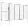 vidaXL Zahradní brána ocelová 400 x 150 cm stříbrná