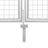 vidaXL Zahradní brána ocel 400 x 150 cm stříbrná