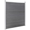 vidaXL Plotová sada WPC 7 čtvercových + 1 šikmý díl 1311 x 186 cm šedá
