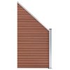 vidaXL Plotová sada WPC 6 čtvercových + 1 šikmý díl 1138x186 cm hnědá