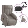 vidaXL Elektrické zvedací masážní polohovací křeslo taupe textil