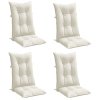 vidaXL Podušky na židli vysoké opěradlo 4 ks krémová melanž 120x50x7cm