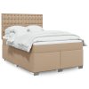 vidaXL Box spring postel s matrací cappuccino 140x190 cm umělá kůže