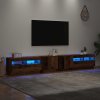 vidaXL TV stolek s LED old wood 260x35x40 cm kompozitní dřevo