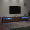 vidaXL TV stolek s LED dub artisan 260x35x40 cm kompozitní dřevo