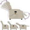 vidaXL Masážní polohovací křeslo krémové umělá kůže