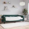 vidaXL Válenda s matrací tmavě zelená 90 x 200 cm samet