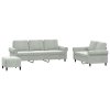 vidaXL 3dílná sedací souprava s poduškami světle šedá samet