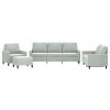 vidaXL 4dílná sedací souprava s poduškami světle šedá samet