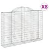 vidaXL Klenuté gabionové koše 8 ks 200x30x140/160cm pozinkované železo