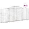 vidaXL Klenuté gabionové koše 20ks 300x30x120/140cm pozinkované železo