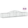 vidaXL Klenuté gabionové koše 10 ks 300x50x40/60 cm pozinkované železo