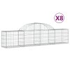 vidaXL Klenuté gabionové koše 8 ks 200x30x40/60 cm pozinkované železo