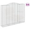vidaXL Klenuté gabionové koše 4 ks 300x50x220/240cm pozinkované železo