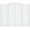 vidaXL Klenuté gabionové koše 4 ks 300x50x220/240cm pozinkované železo