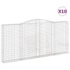 vidaXL Klenuté gabionové koše 10ks 400x30x180/200cm pozinkované železo