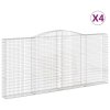 vidaXL Klenuté gabionové koše 4 ks 400x30x180/200cm pozinkované železo