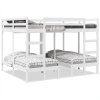 vidaXL Rám trojité patrové postele bílý 160x200/80x160 cm borovice