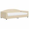 vidaXL Válenda s matrací krémová 100 x 200 cm textil