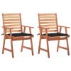 vidaXL Zahradní jídelní židle 2 ks s poduškami masivní akáciové dřevo