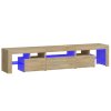 vidaXL TV skříňka s LED osvětlením dub sonoma 200x36,5x40 cm