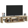 vidaXL TV skříňka s LED osvětlením dub sonoma 200x36,5x40 cm