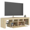 vidaXL TV skříňka s LED osvětlením dub sonoma 140 x 36,5 x 40 cm