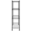 vidaXL Úložný regál 4 police 90 x 35 x 142 cm s kolečky černý 200 kg