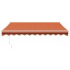 vidaXL Automatická zatahovací markýza oranžová a hnědá 3,5 x 2,5 m
