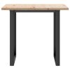 vidaXL Jídelní stůl s O rámem 80 x 80 x 75,5 cm borové dřevo a ocel