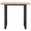 vidaXL Jídelní stůl s O rámem 90 x 90 x 75,5 cm borové dřevo a ocel