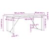 vidaXL Jídelní stůl s O rámem 180 x 90 x 75 cm borové dřevo a ocel