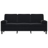 vidaXL 3místná pohovka s polštáři černá 180 cm samet