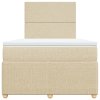 vidaXL Box spring postel s matrací krémová 120x190 cm textil