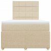 vidaXL Box spring postel s matrací krémová 120x190 cm textil