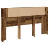 vidaXL Čelo postele s úložným prostorem old wood 180 x 18,5 x 102,5 cm