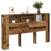 vidaXL Čelo postele s úložným prostorem old wood 180 x 18,5 x 102,5 cm